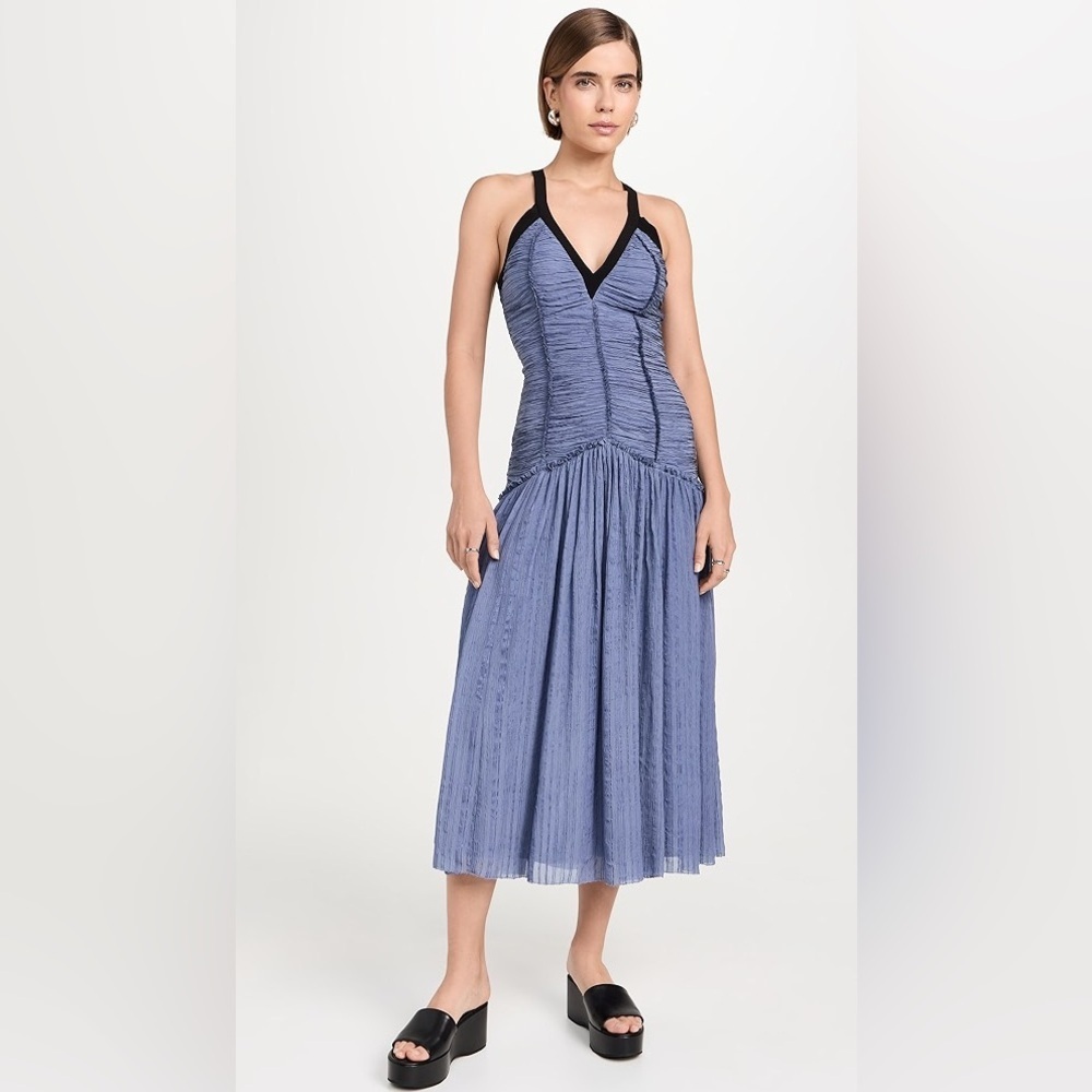 Sea New York  Elegant Blue Sleeveless Dress